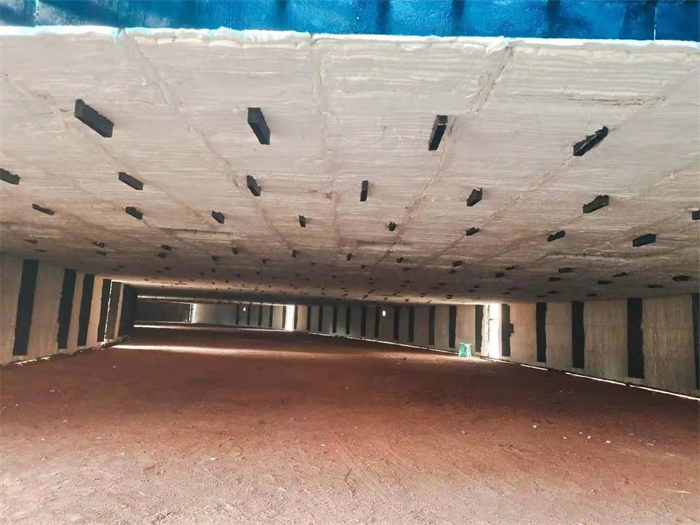 重慶市江津區杜市鎮延泰建材旋轉窯排潮段纖維模塊安裝